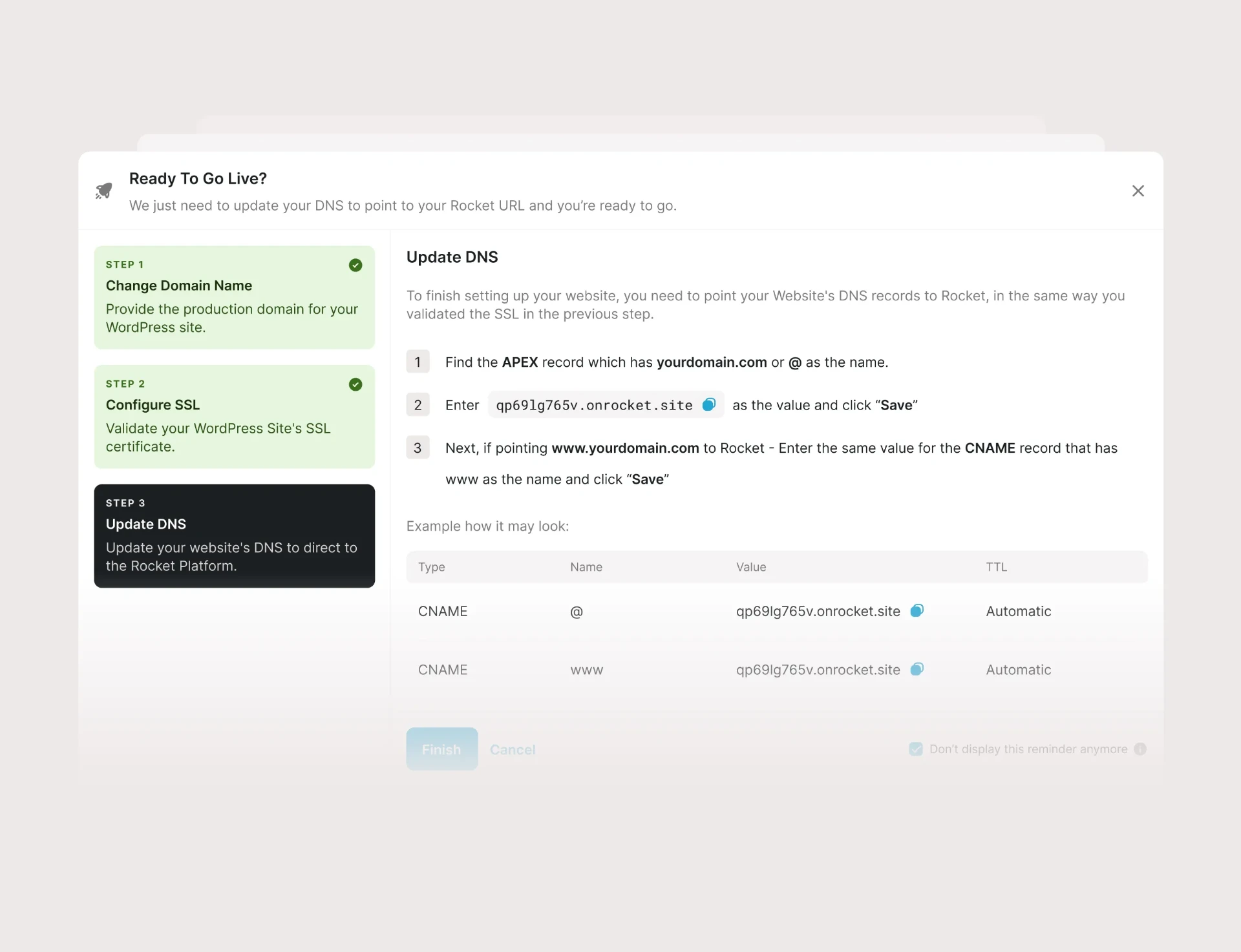 Nutrivision setup flow